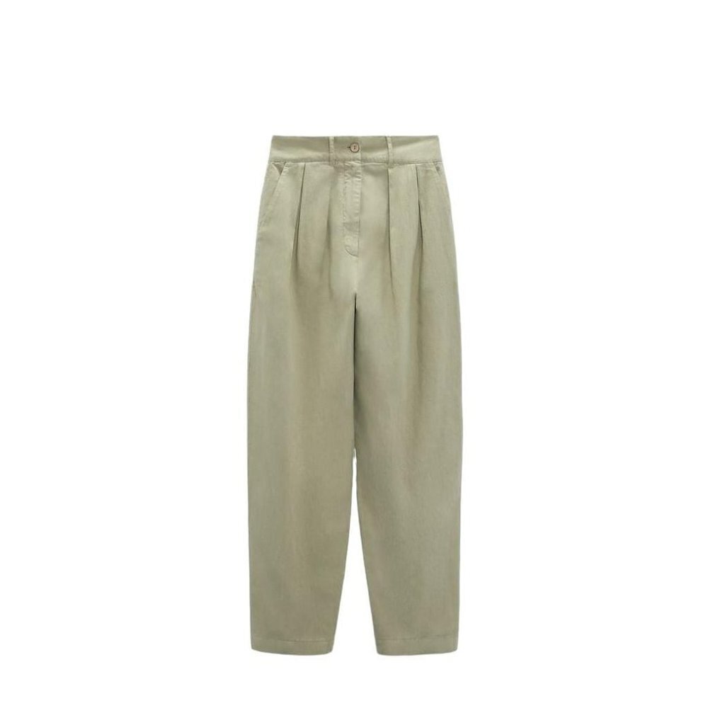 ZARA DARTED BALLOON PANTS LIGHT KHAKI SIZE S | 7642/852